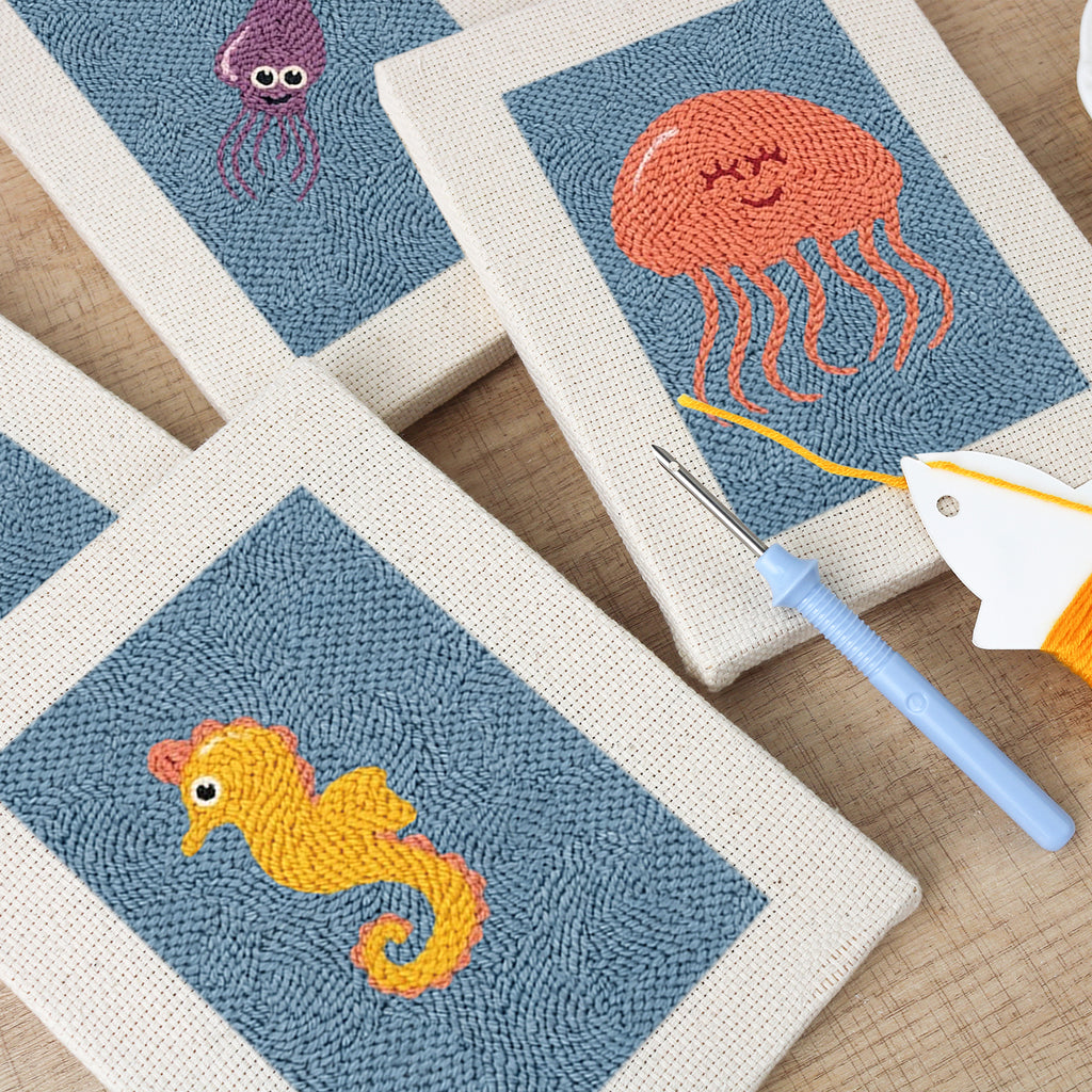 Sea Animals 9 | Mini Punch Needle Kit