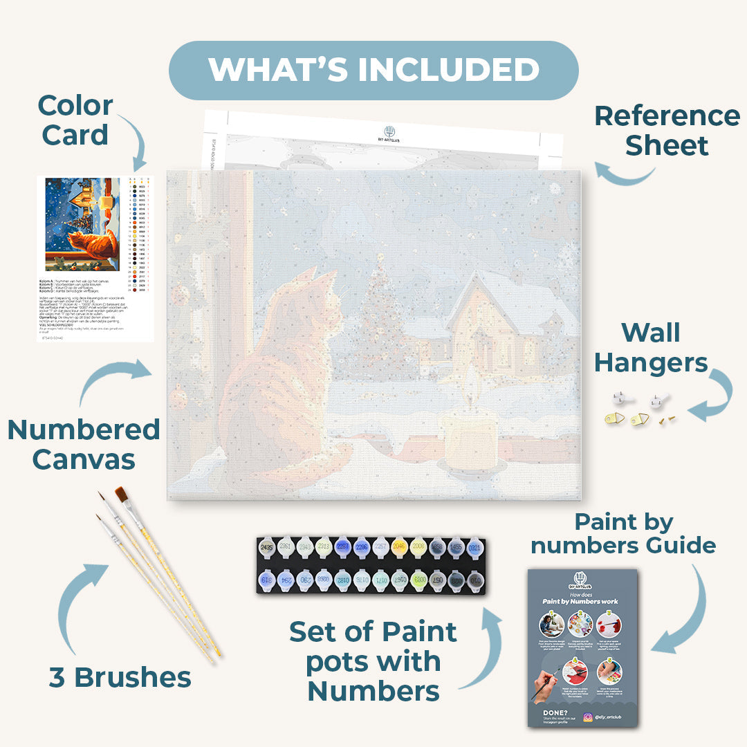 The Cat by the Candlelight | Paint by Number