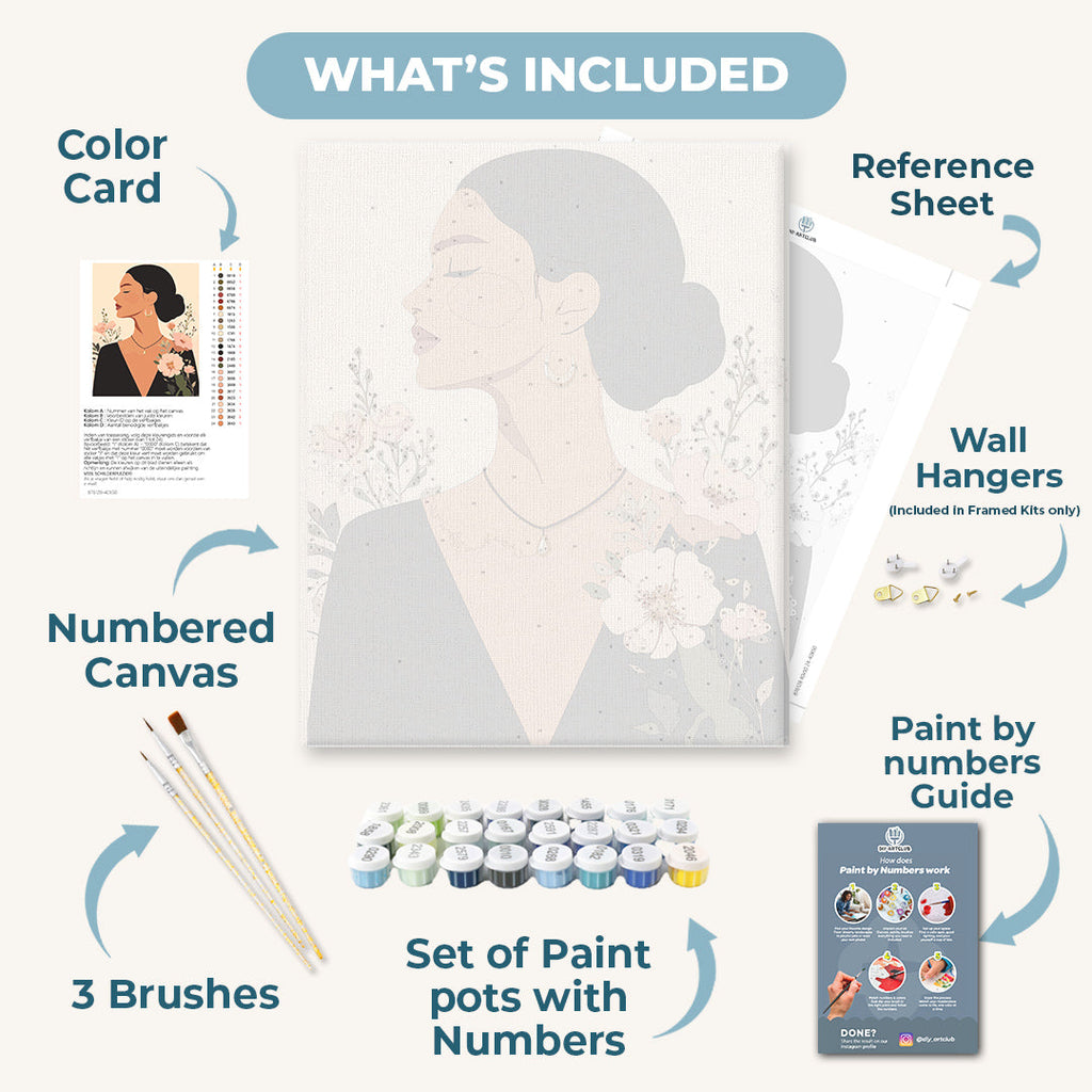 Elegant Flower Woman | Paint by Numbers