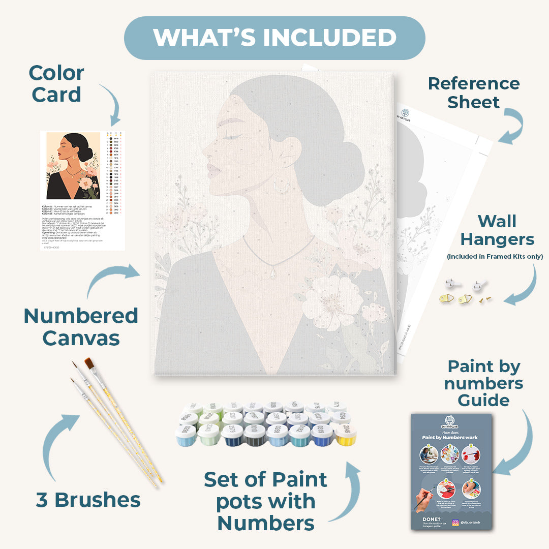 Elegant Flower Woman | Paint by Numbers