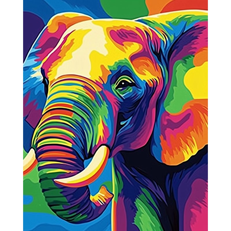 Abstract Colorful Elephant | Paint by Numbers