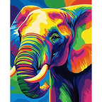 Abstract Colorful Elephant | Paint by Numbers