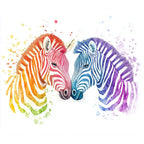 Colorful Zebra Couple | Paint by Numbers