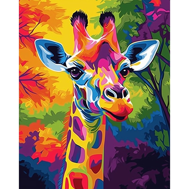 Abstract Colorful Giraffe | Paint by Numbers