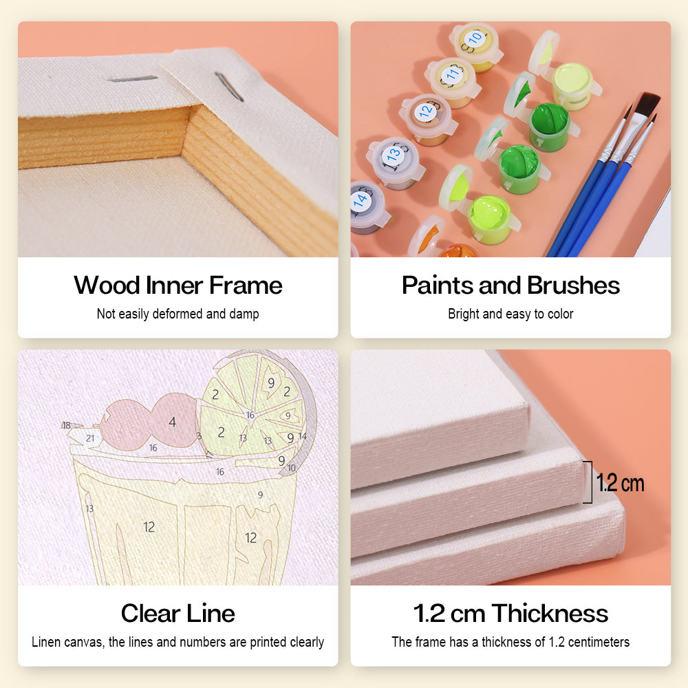 6 Mini Paintings - Pink Cocktail Set