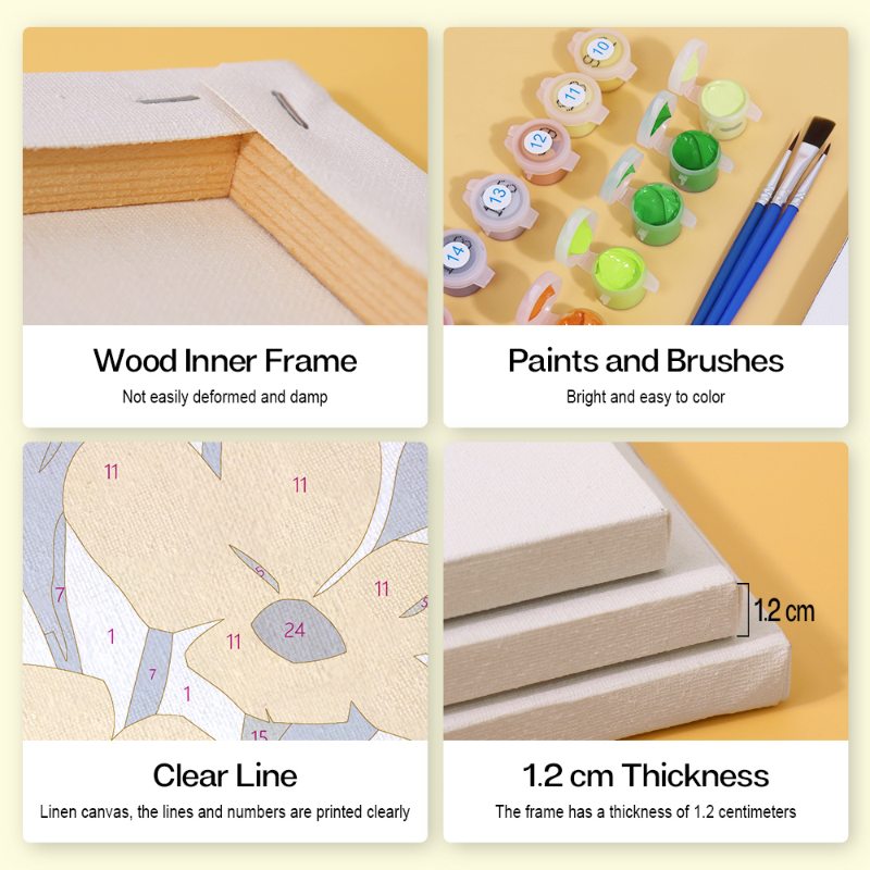 6 Mini Paintings - Gorgeous Flower Set