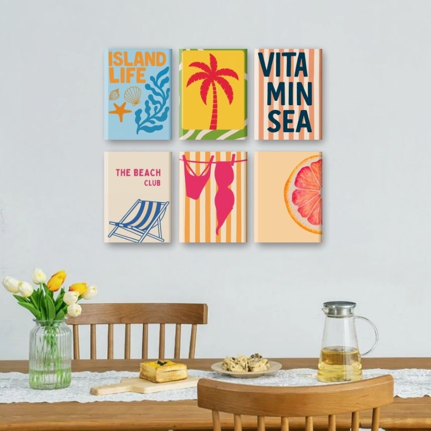 6 Mini Paintings - Island Life Set