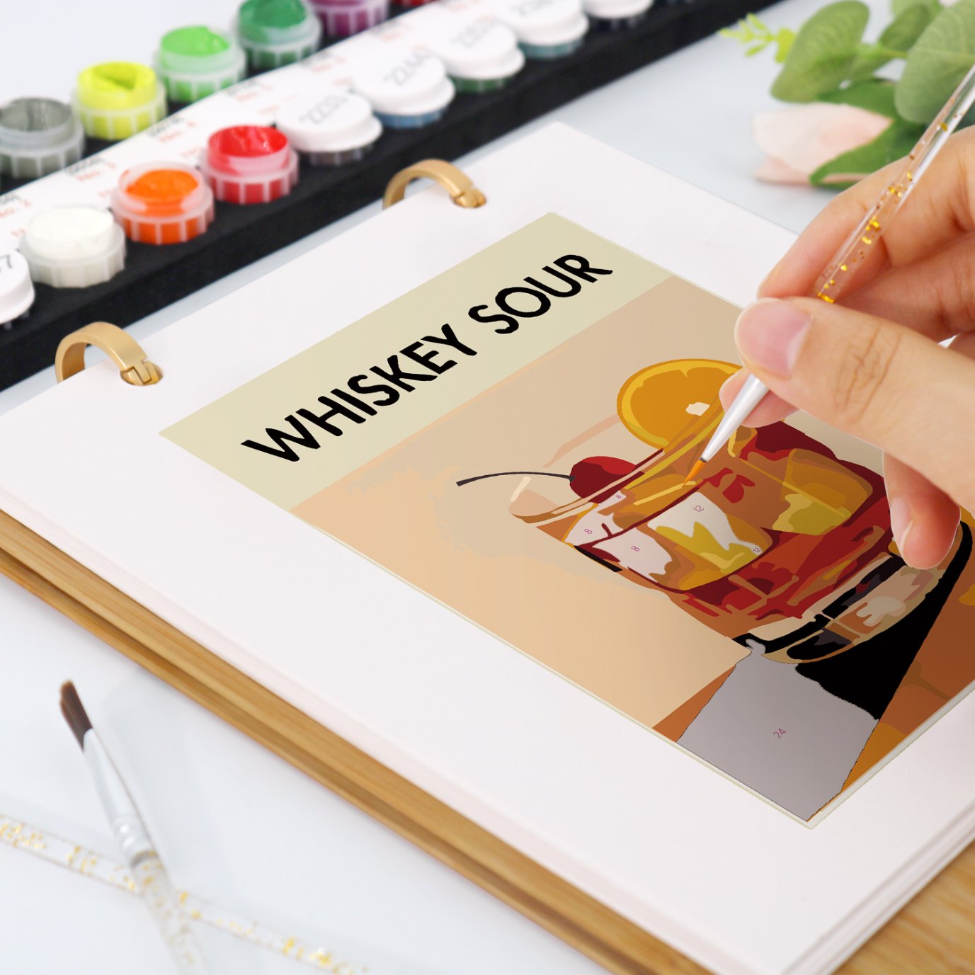 2026 Paint by Numbers desk Calendar | Deluxe Cocktail Edition