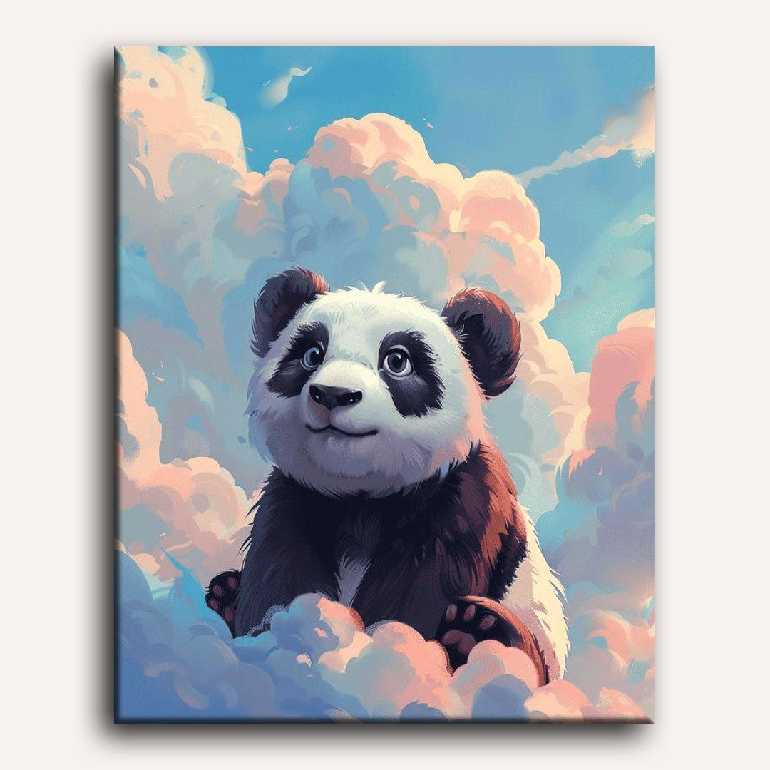 Panda in the clouds | Paint by Numbers