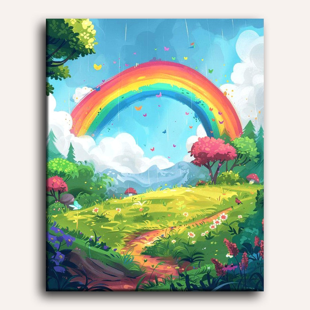 Rainbow in the forest | Paint by Numbers