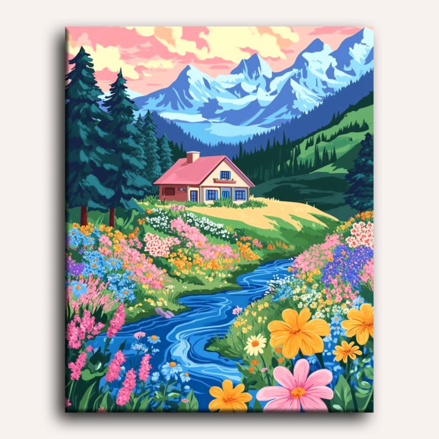 Colorful House in the Forest 2 | Paint by Numbers