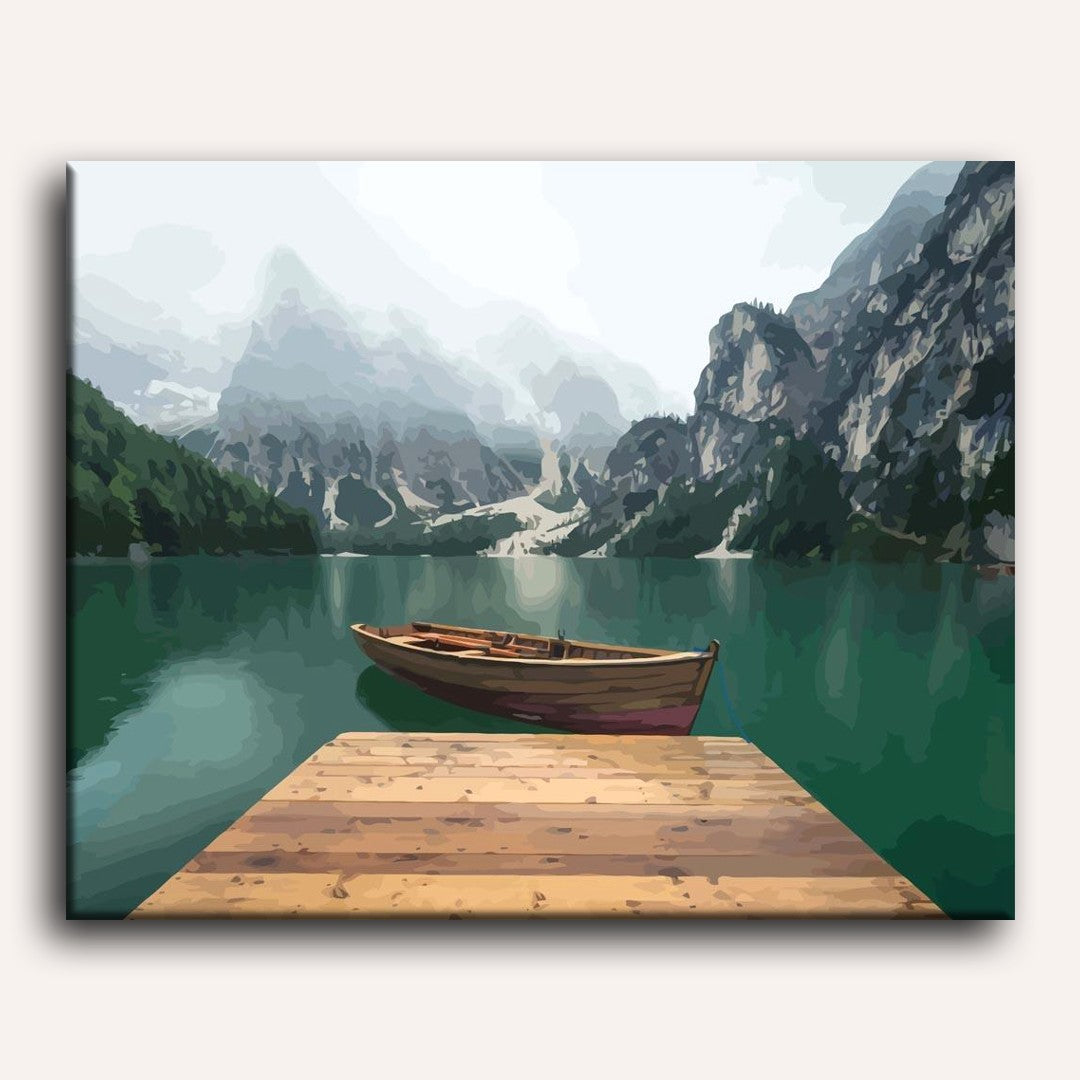 Mountains and Lakes in the Dolomites | Paint by Numbers