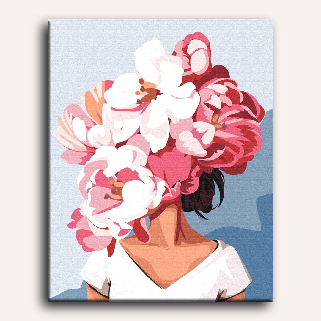 Pink Hair Flower | Paint by Numbers