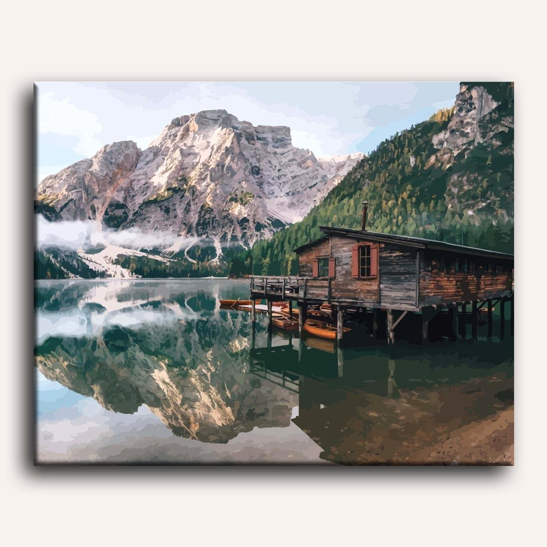 Lake Braies in the Dolomites - Italy (South Tyrol) | Paint by Numbers