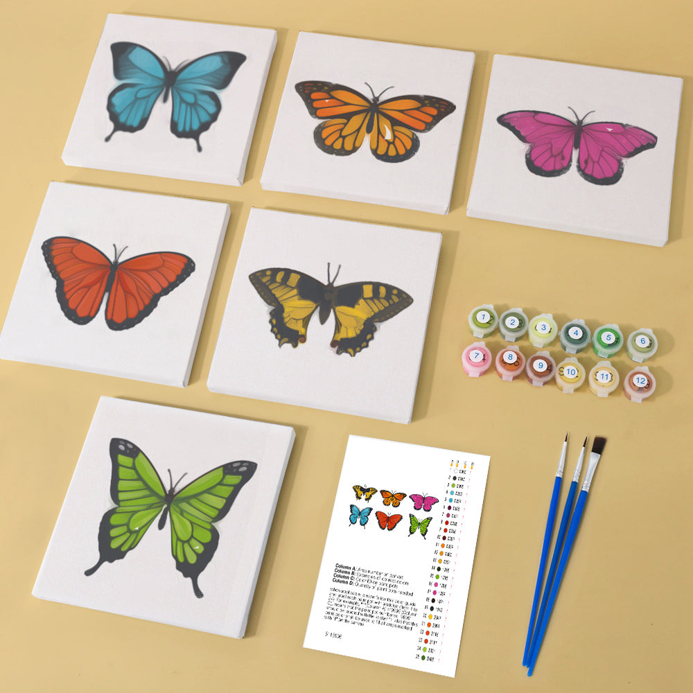 6 Mini Paintings | Butterfly Set