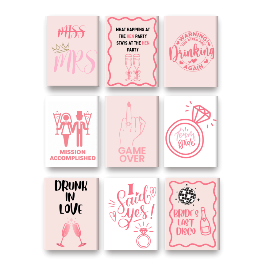 9 Mini Paintings – Bachelorette Set