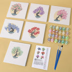 6 Mini Paintings - Colorful Trees Set