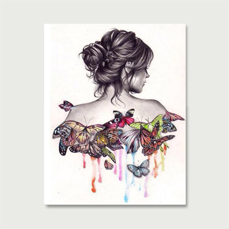 A Back with Butterflies | Paint by Numbers