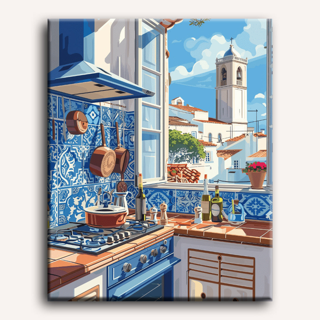 Blue kitchen | Paint by Number