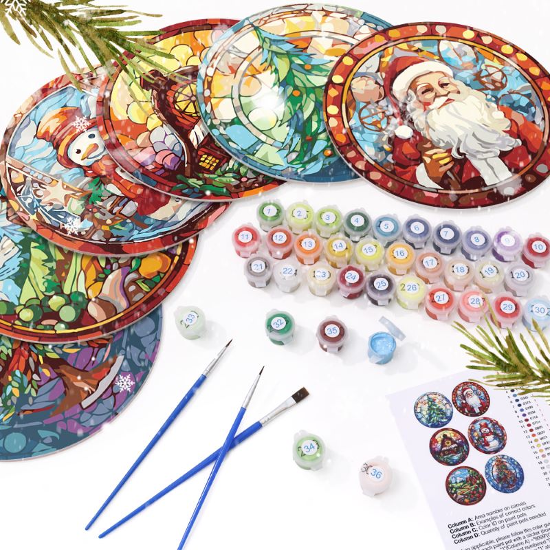 Christmas Placemats 6 Pieces | Paint by Numbers