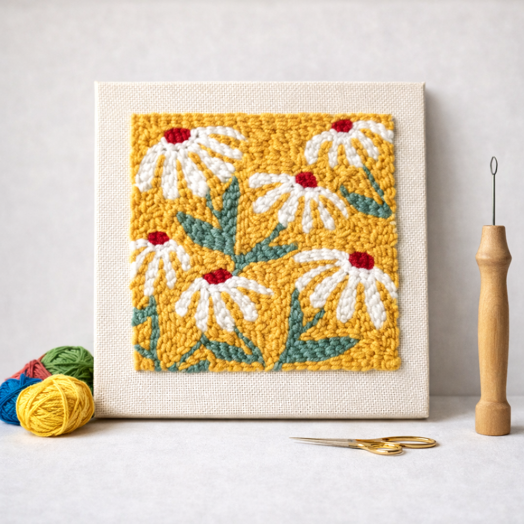 Punch Needle – Golden Daisies
