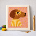 Punch Needle – Puppy with Yellow Glasses