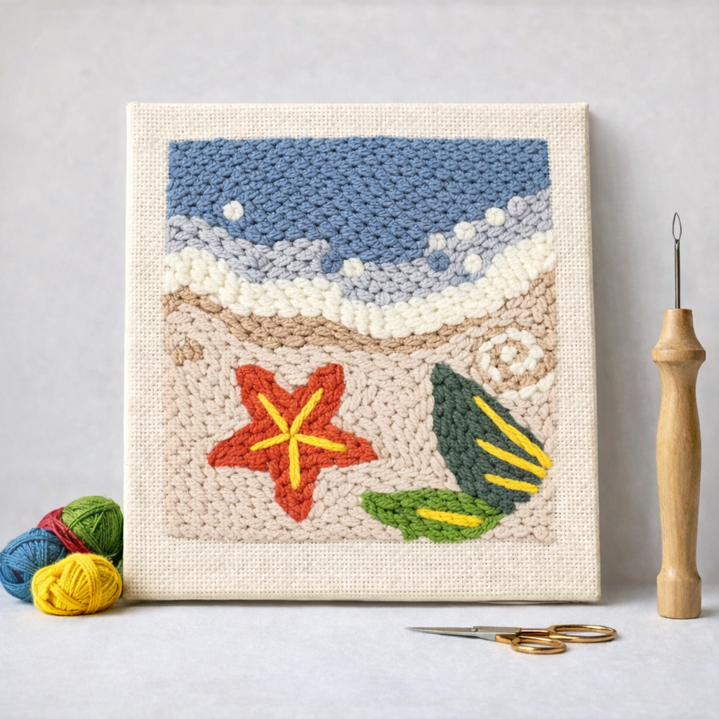 Punch Needle – Starfish and Shell