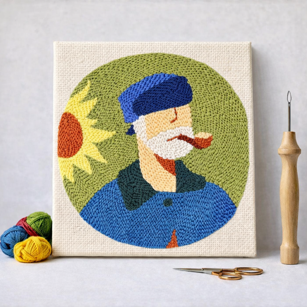 Punch Needle – Portrait with Sunflower