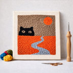 Punch Needle – Cat in the Orange Desert