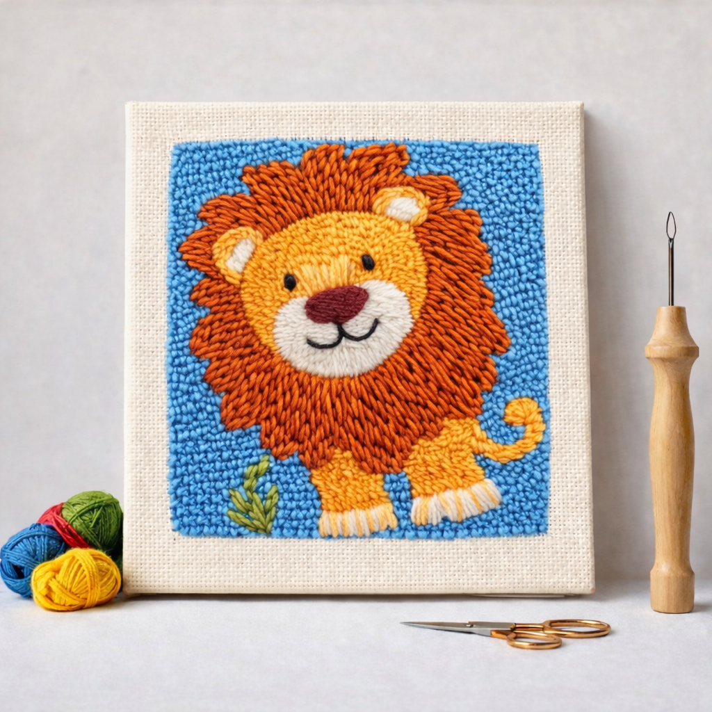 Punch Needle – Small Smiling Lion