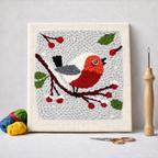 Punch Needle – Red Bird on a Branch