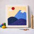 Punch Needle – Mountains and Red Sun
