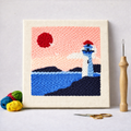 Punch Needle – Lighthouse and Red Sun