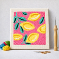 Punch Needle – Lemons on Pink Background