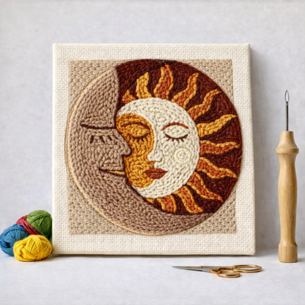 Punch Needle – Sun and Moon in Harmony