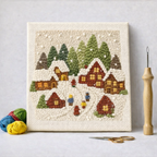 Punch Needle – Snowy and Warm Village