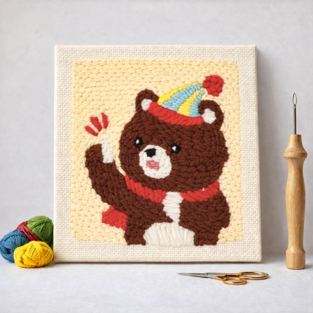 Punch Needle – Party Bear
