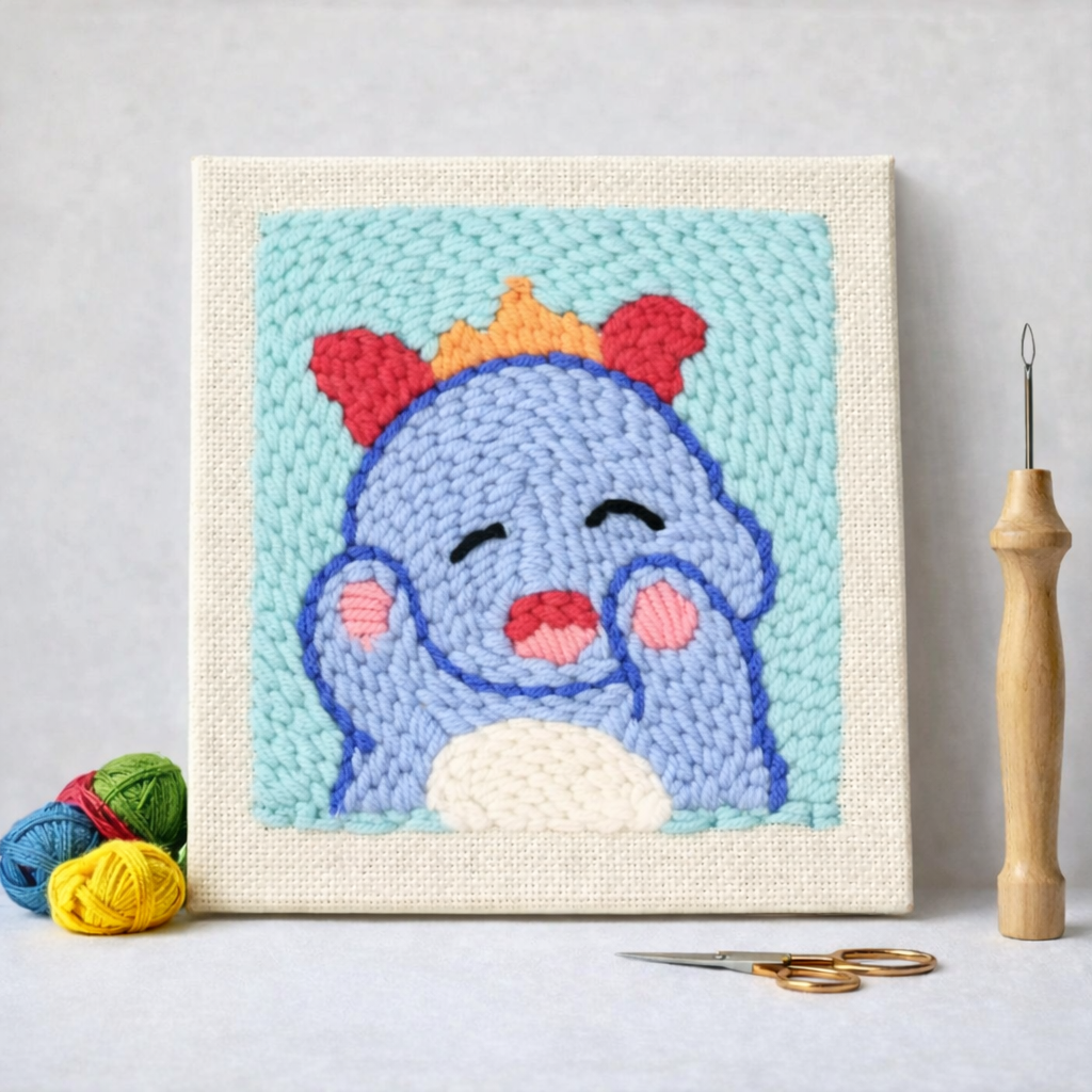 Punch Needle – Blue Bear