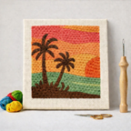 Punch Needle – Palm Trees at Sunset