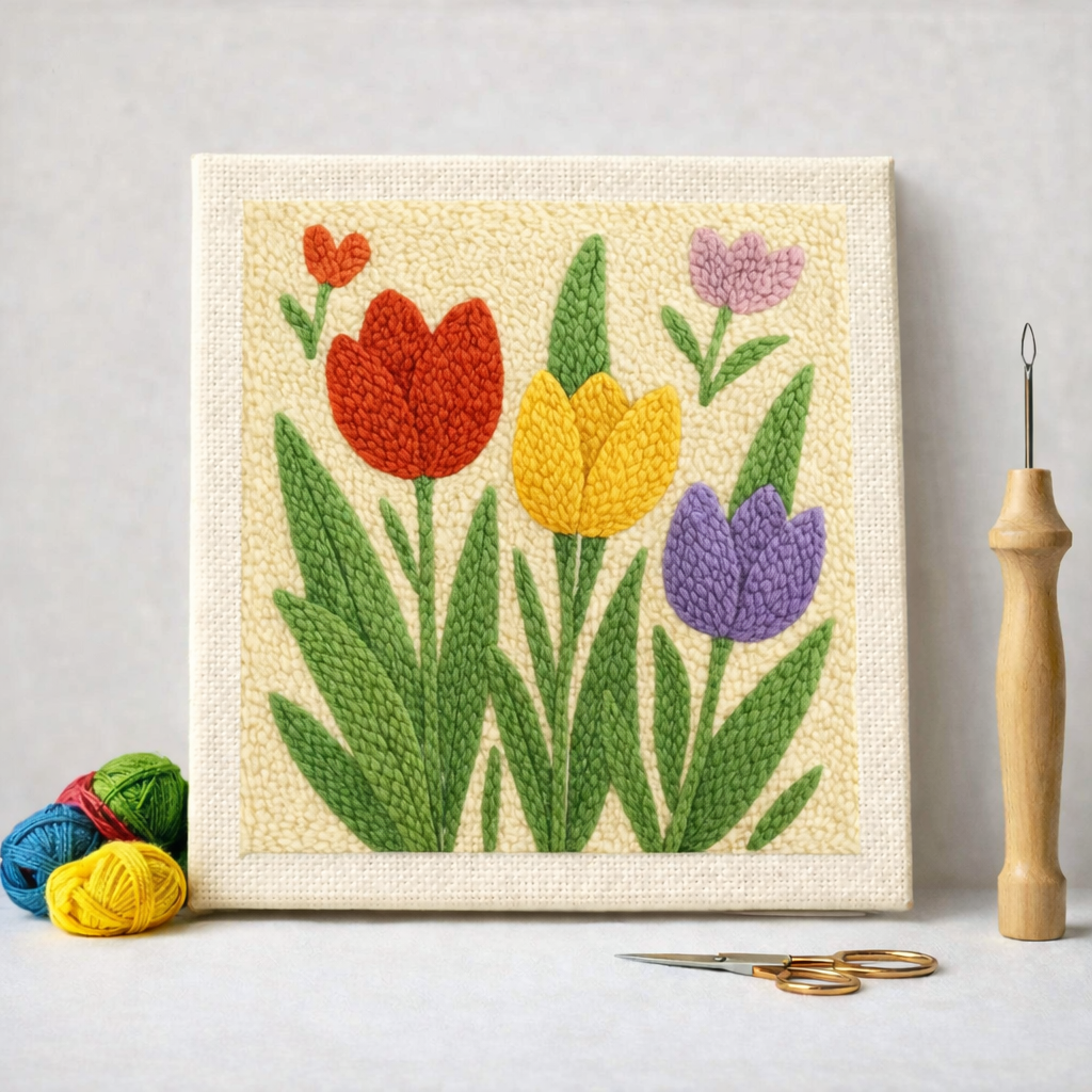 Punch Needle – Tulips in Spring