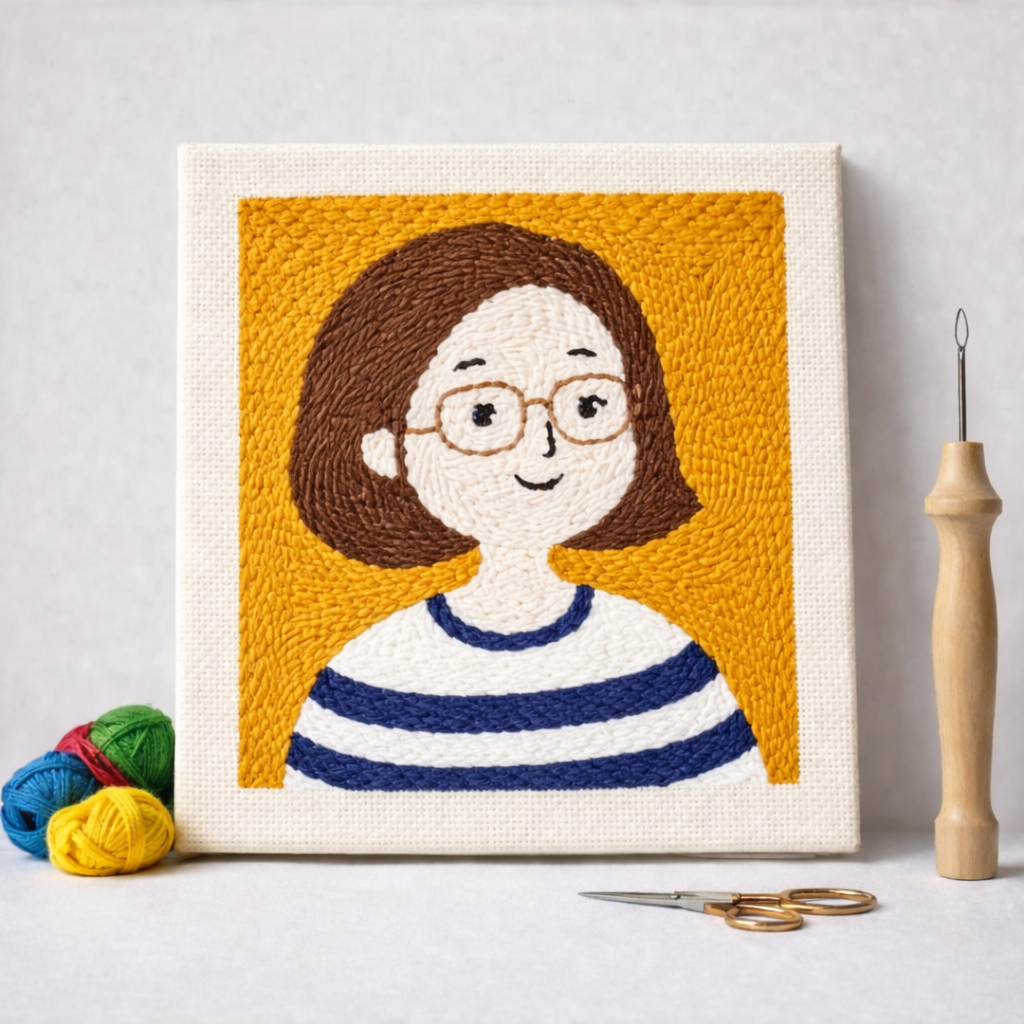 Punch Needle – Girl with Glasses