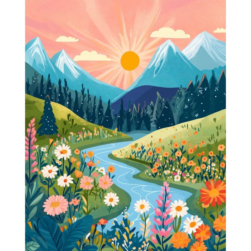 Colorful Landscape | Paint by Numbers