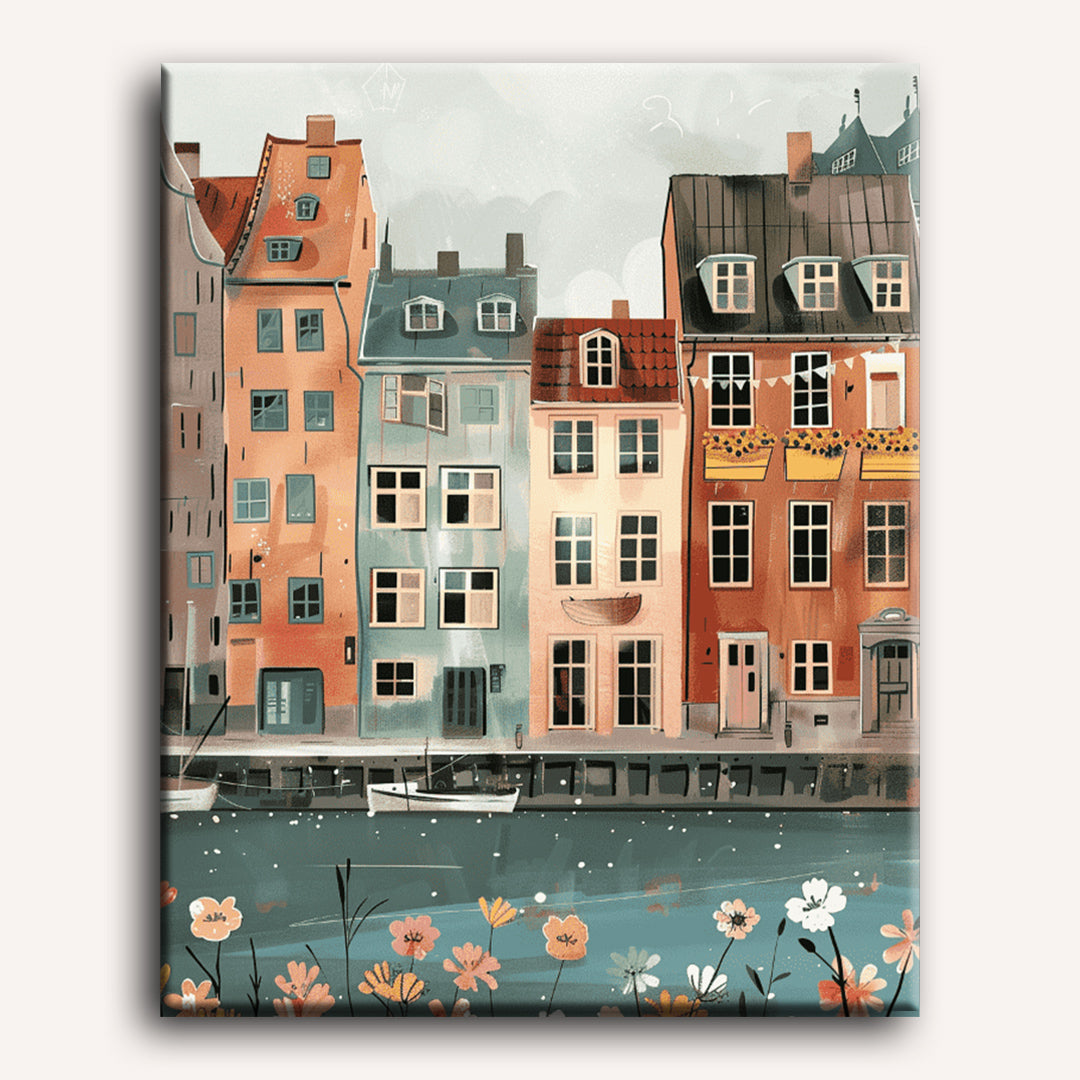 Copenhagen Canal houses | Paint by Number