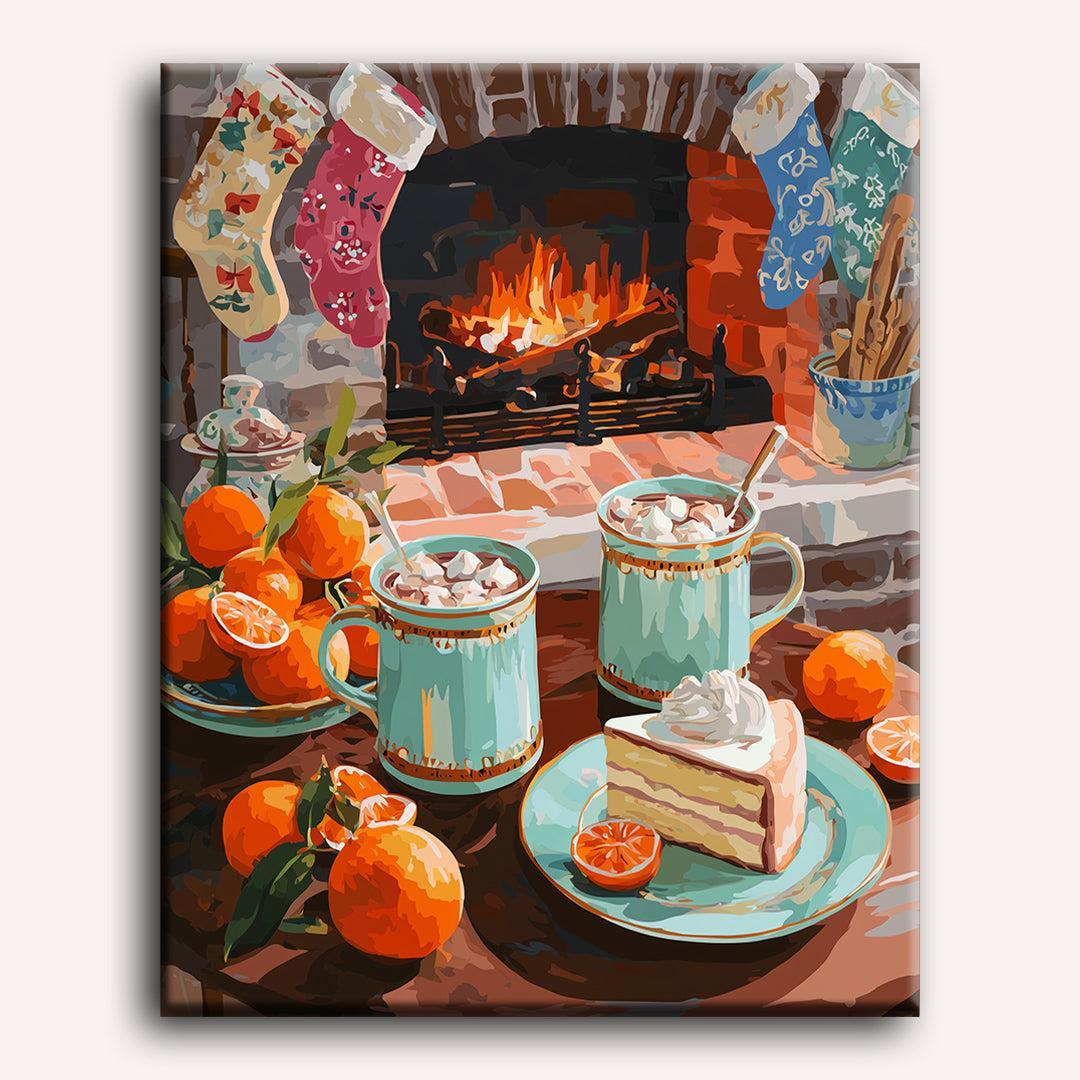 Cozy Christmas Fireplace | Paint by Number