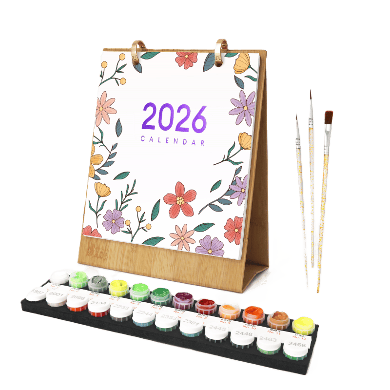 2026 Paint by Numbers desk Calendar | Flowers Edition