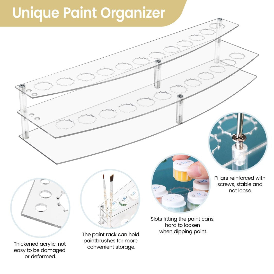 Paint & Brush Holder for Paint by Numbers