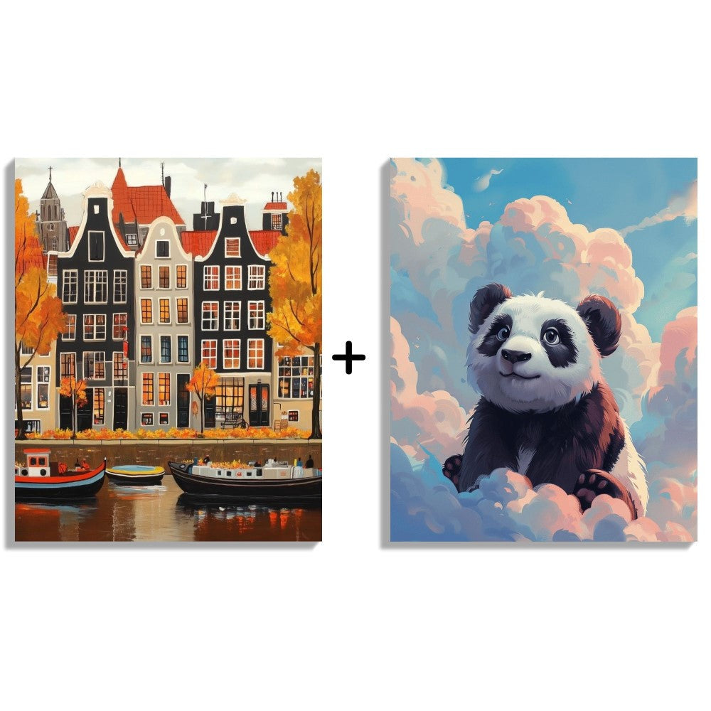 Family Bundle – Beautiful Amsterdam & Panda in the Clouds