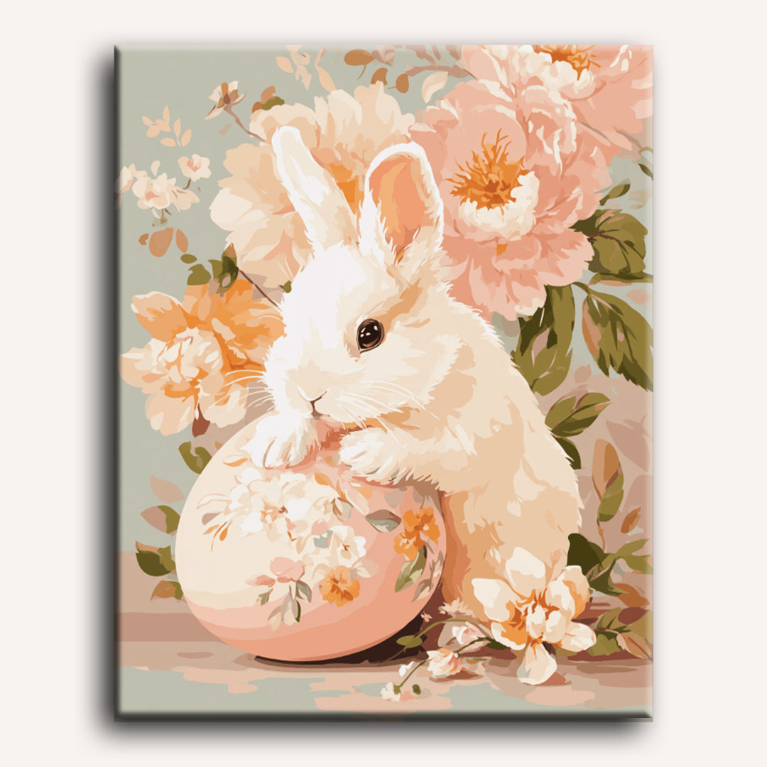 Floral bunny | Paint by Number