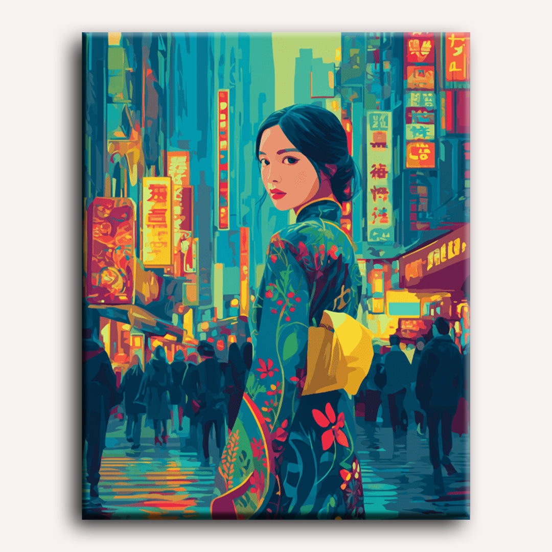 Geisha in Tokyo | Paint by Number