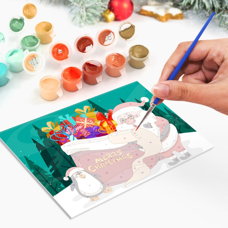 Paint by Numbers Christmas Cards - 6 Pieces